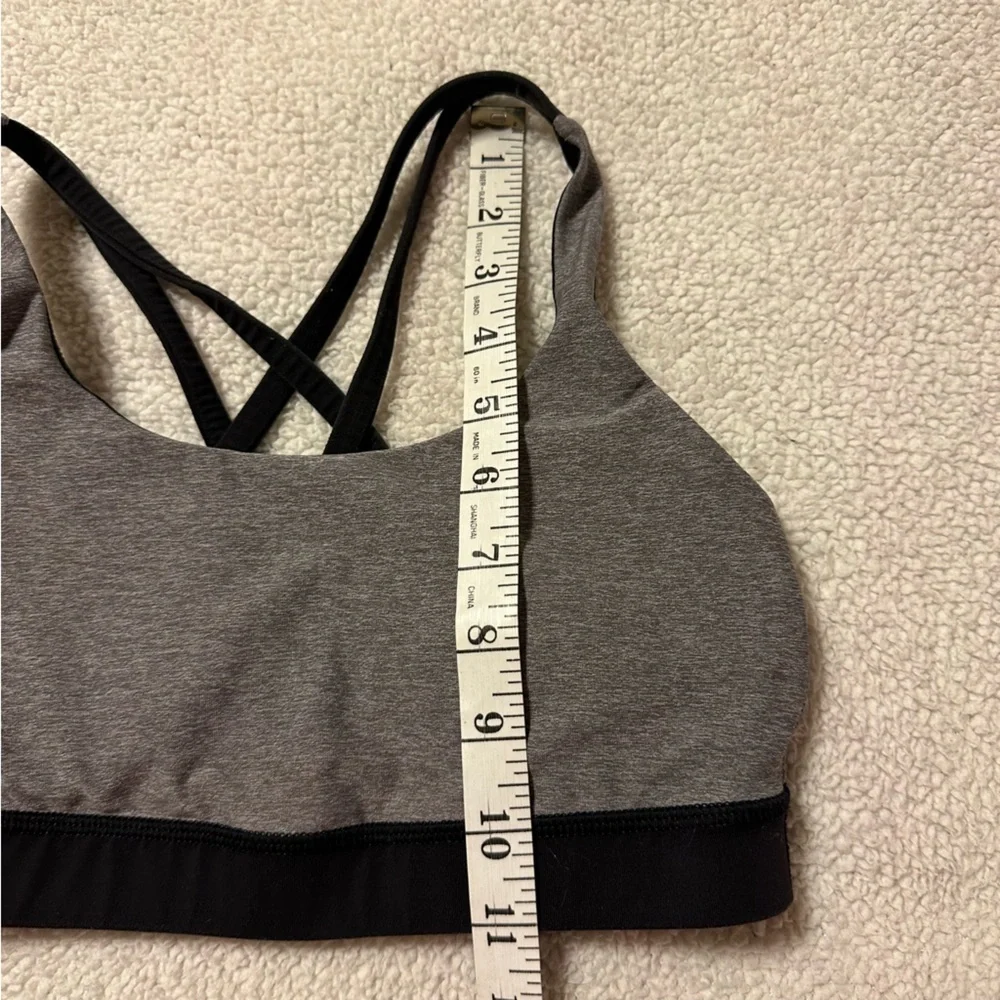 Lululemon Energy Strappy Sports Bra Heathered Gray Black